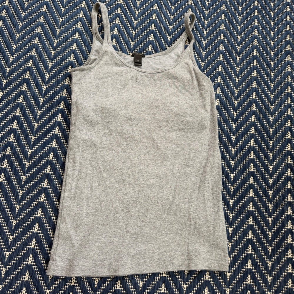 J.Crew Shelf Bra Cami Tank Top Women XS Gray Everyday Basic Essential Layering